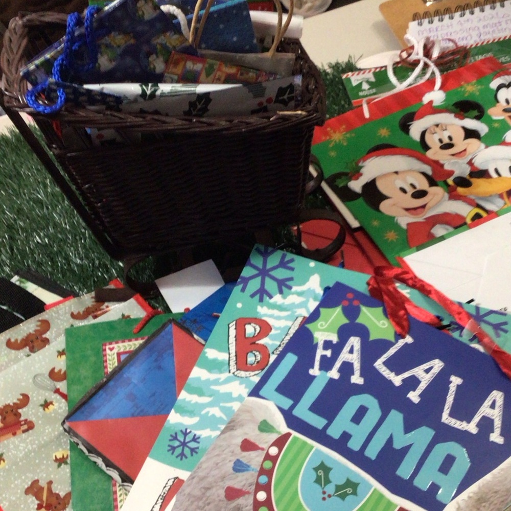 Christmas lot750 sleigh with gift bags
